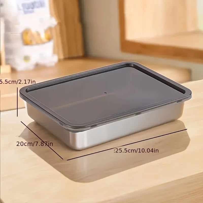 5Pc Stainless Steel Food Storage Containers Set - Leak-Proof Lids, Dishwasher Safe for Sandwich/Fruits/Home/Party