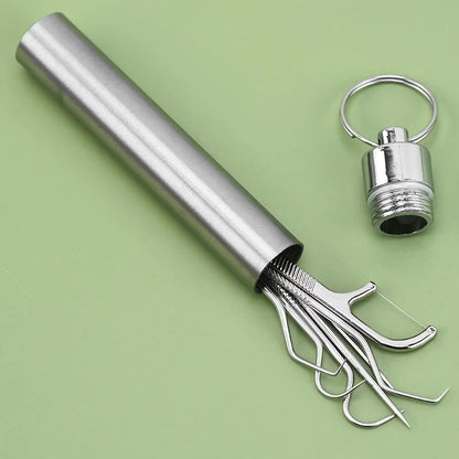 Stainless Steel Toothpick Set Reusable Toothpicks Tooth Flossing Tartar Removal Tool Portable Teeth Cleaner for Tooth Oral Clean