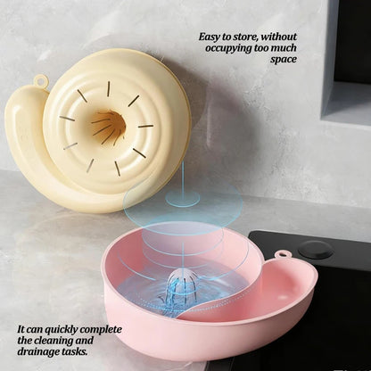 Spin Shape Automatic Vegetable Washing Household Fruit Drain Basket Reusable Kitchen Cleaning Filter Basket Tool Remove Stain